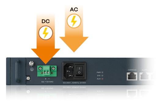 AC/DC power with battery charger to facilitate field installations